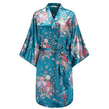 Load image into Gallery viewer, Rayon Robes Women Nightwear Flower Home Clothes    Mulberry
