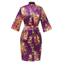 Load image into Gallery viewer, Rayon Robes Women Nightwear Flower Home Clothes    Mulberry
