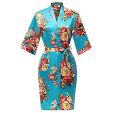 Load image into Gallery viewer, Rayon Robes Women Nightwear Flower Home Clothes    Mulberry
