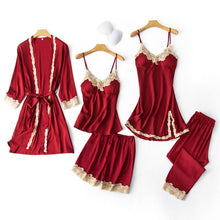 Load image into Gallery viewer, 2021 V-Neck Mulberry Silk 5PCS Pajamas Set
