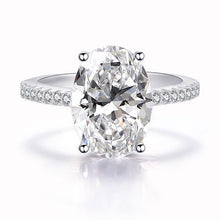 Load image into Gallery viewer, 100% 925 Sterling Silver 9 CT Oval Created Moissanite ring
