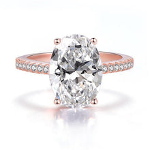 Load image into Gallery viewer, 100% 925 Sterling Silver 9 CT Oval Created Moissanite ring
