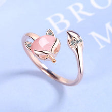 Load image into Gallery viewer, 925 sterling silver new woman fashion jewelrycrystal zircon agate fox ring
