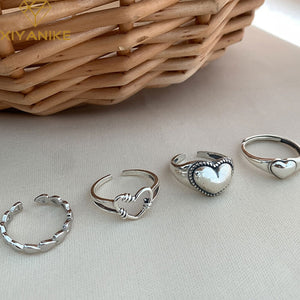 Retro Love Heart Hollow Open Ring