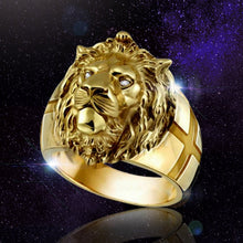 Load image into Gallery viewer, Golden Lion Head Ring
