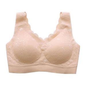 HERS WINGS - Wireless Push Up Comfort Shock-proof Latex Pad Lace Bra