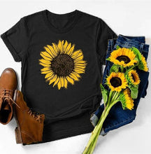 Load image into Gallery viewer, Golden Sunflower Print Women T Shirt
