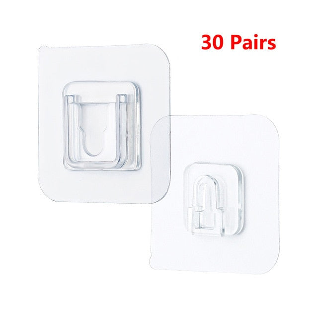 DOUBLE-SIDED ADHESIVE WALL HOOKS [AVAILABLE IN 10 AND 20 PCS]