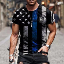 Load image into Gallery viewer, 2021 Men&#39;s Long Sleeve T-shirts Summer New Fashion American Flag Print Top O-neck Pullovers Vintage Tshirts For Men Clothing
