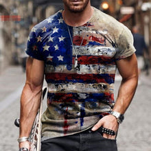 Load image into Gallery viewer, 2021 Men&#39;s Long Sleeve T-shirts Summer New Fashion American Flag Print Top O-neck Pullovers Vintage Tshirts For Men Clothing
