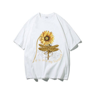 You Are My Sunshine Sunflower Butterfly Colored  T-shirt