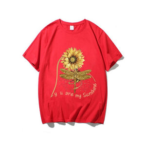 You Are My Sunshine Sunflower Butterfly Colored  T-shirt