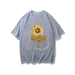 You Are My Sunshine Sunflower Butterfly Colored  T-shirt