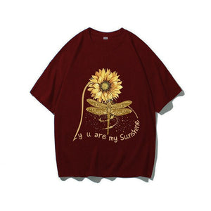 You Are My Sunshine Sunflower Butterfly Colored  T-shirt