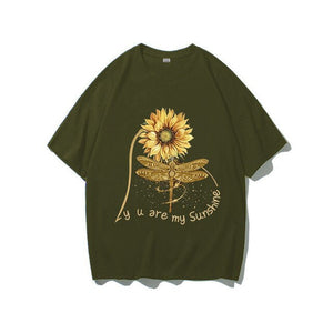 You Are My Sunshine Sunflower Butterfly Colored  T-shirt