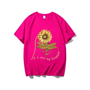 You Are My Sunshine Sunflower Butterfly Colored  T-shirt