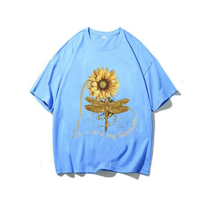 You Are My Sunshine Sunflower Butterfly Colored  T-shirt