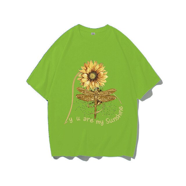 You Are My Sunshine Sunflower Butterfly Colored  T-shirt