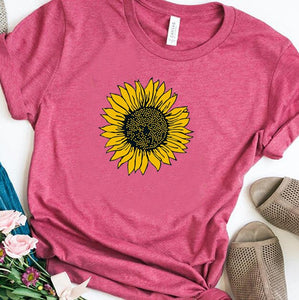 Golden Sunflower Print T Shirt