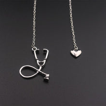 Load image into Gallery viewer, MEDICAL STETHOSCOPE HEART LARIAT NECKLACE

