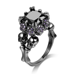 BLACK RHODIUM PLATED DEMON PRINCESS WEDDING RING