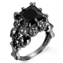 Load image into Gallery viewer, BLACK RHODIUM PLATED DEMON PRINCESS WEDDING RING
