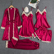 Load image into Gallery viewer, Mulberry  Silk 5 Piece Pajama Set
